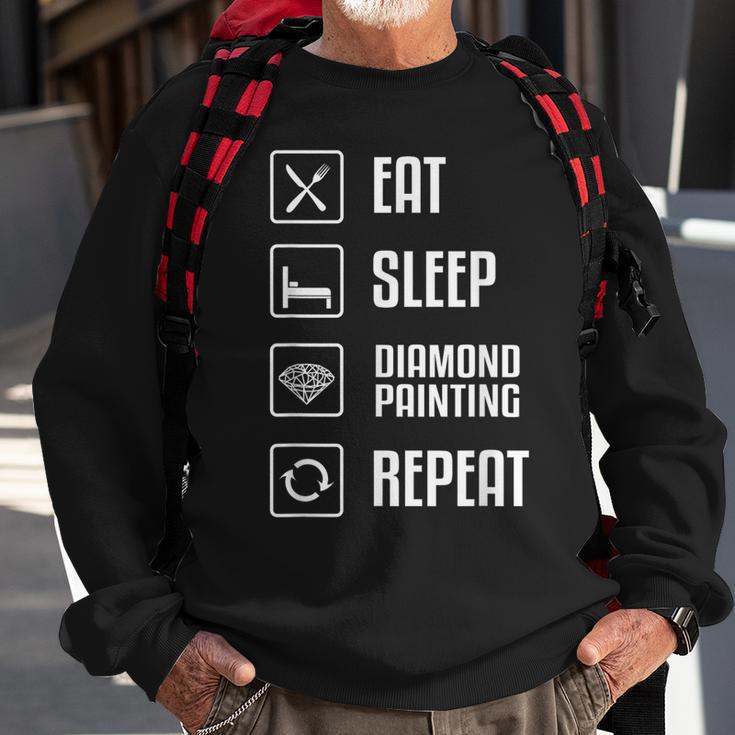 Diamond Painting Eat Sleep Repeat Hobby Pictures Tools 5D Sweatshirt Gifts for Old Men