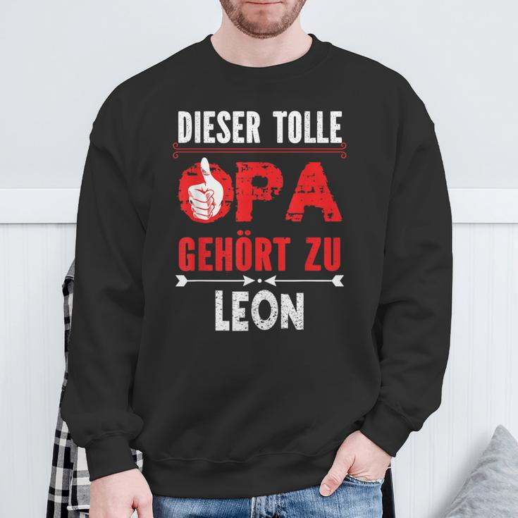 Dieser Tolle Opa Gegehört Zu Leon Opi German Langu Sweatshirt Geschenke für alte Männer