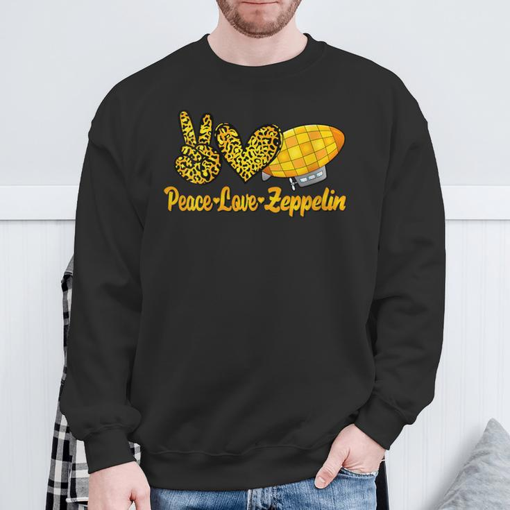 Dirigible Zepelin Love Peace Airship Blimp Zeppelin Sweatshirt Gifts for Old Men