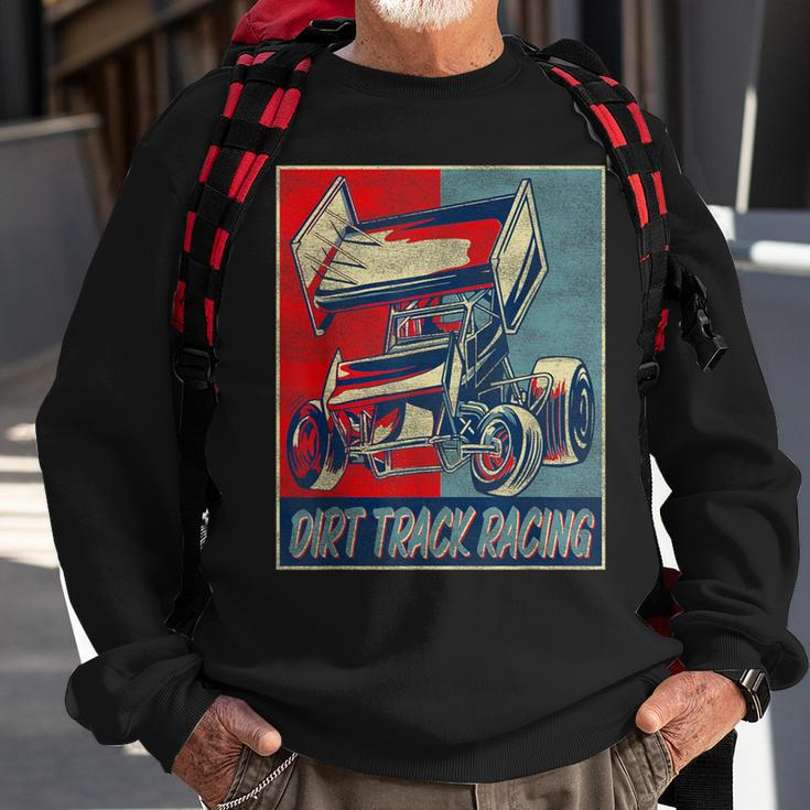 Dirt Track Racing Race Sprint Car Vintage Retro Dirt Track Sweatshirt Gifts for Old Men