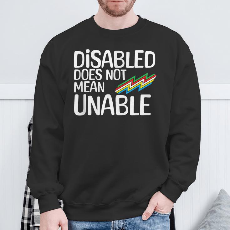 Disability Does Not Equal Unable Disability Pride Month Sweatshirt Gifts for Old Men