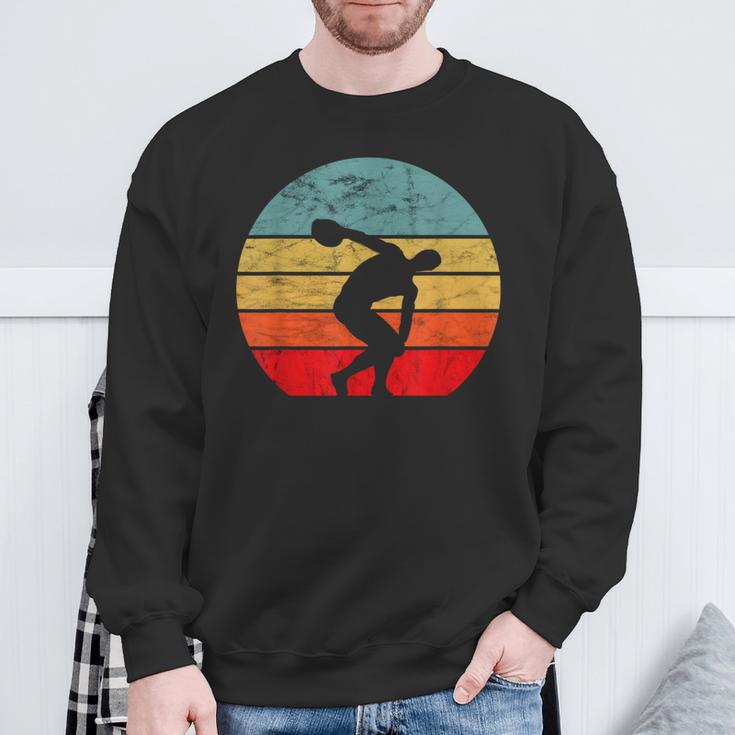 Diskus-Überwurf Diskus Sportler Sport Retrointage Sweatshirt Geschenke für alte Männer