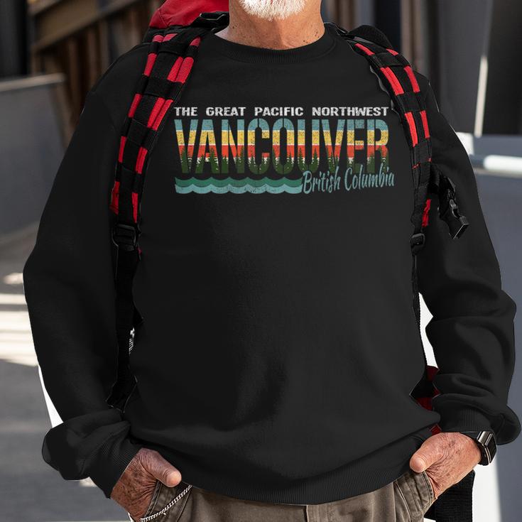 Distressed Retro Vancouver Bc Pacific Northwest Pnw Sweatshirt Gifts for Old Men