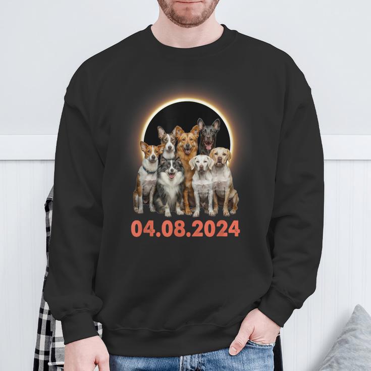 Dogs Lovers Selfie Total Solar Eclipse Sweatshirt Gifts for Old Men