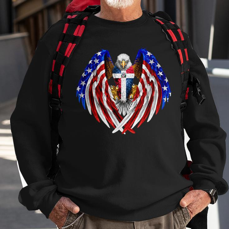 Dominican American Dominican Republic Usa Flag Eagle Sweatshirt Gifts for Old Men