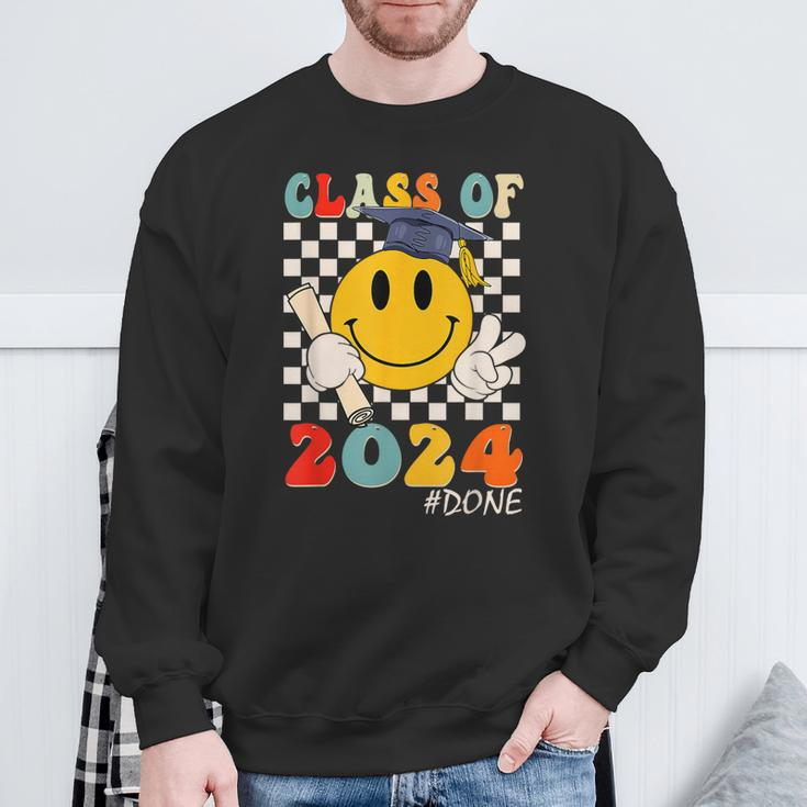 Done Class Of 2024 Graduation Graduate Senior High School Sweatshirt Gifts for Old Men