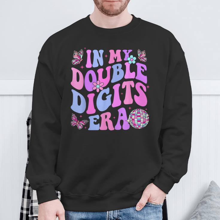 In My Double Digits Era Retro 10 Year Old 10Th Birthday Girl Sweatshirt Gifts for Old Men