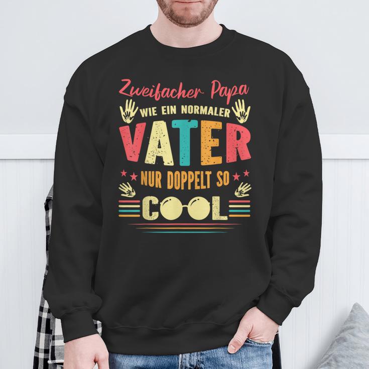 Double Father Hoch 2 Papaon Zwei Kinder Double Papa Sweatshirt Geschenke für alte Männer