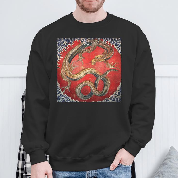 Dragon Of Katsushika Hokusai Sweatshirt Geschenke für alte Männer