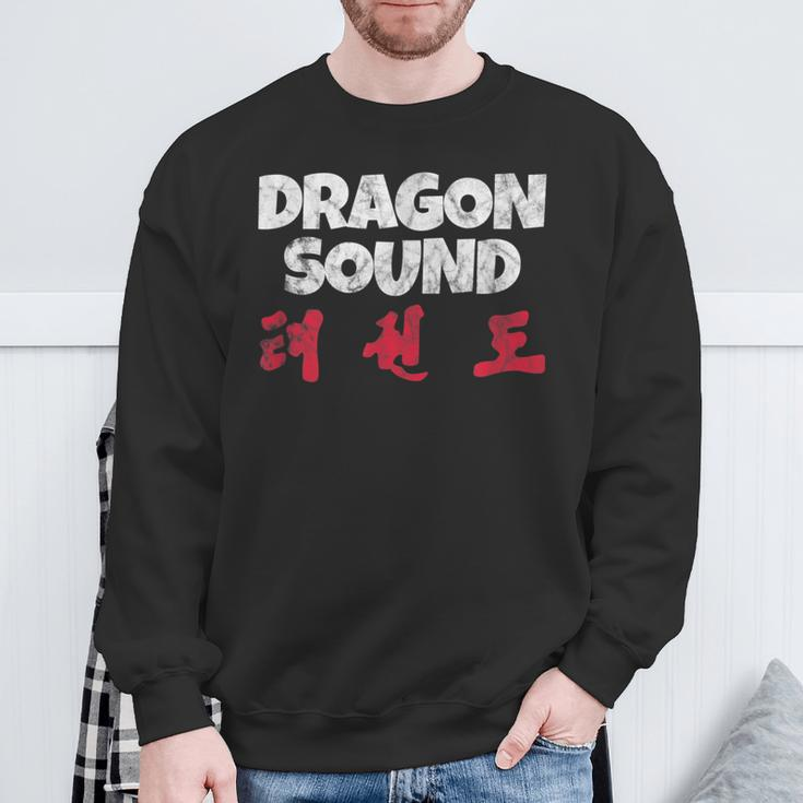 Dragon Sound Chinese Japanese Distressed Sweatshirt Gifts for Old Men