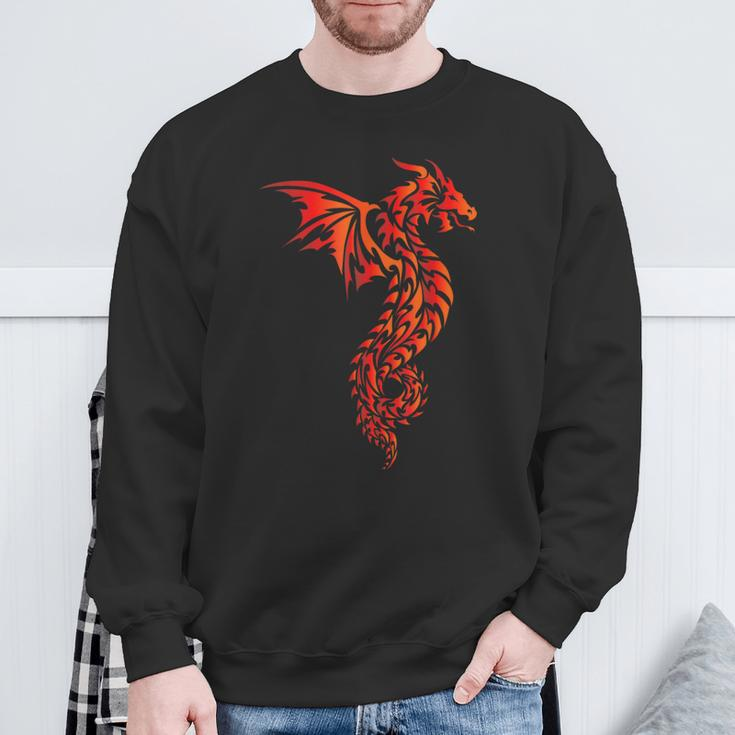 Dragon Tribal Graphic Mythical Legendary Creature Folklore Sweatshirt Gifts for Old Men