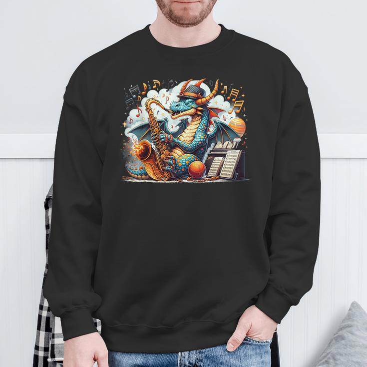 Dragons With The Soulful Sound Of Jazz Sweatshirt Gifts for Old Men