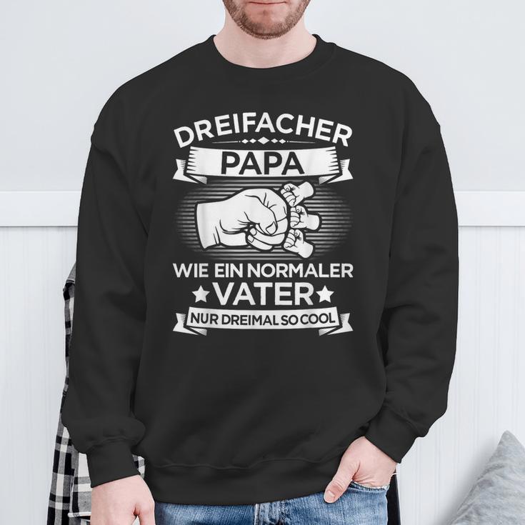 Dreifacher Papaater 3 Kinder Zumatertag Geburtstag Sweatshirt Geschenke für alte Männer