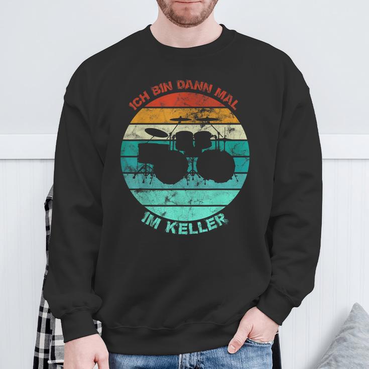 Drum Drum Drum Ich Bin Dann Mal Im Keller Vintage Sweatshirt Geschenke für alte Männer