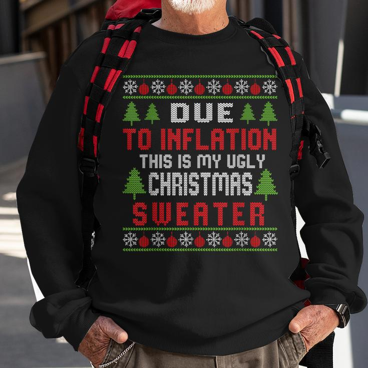 Due To Inflation Ugly Christmas Sweater Holiday Party Sweatshirt Gifts for Old Men