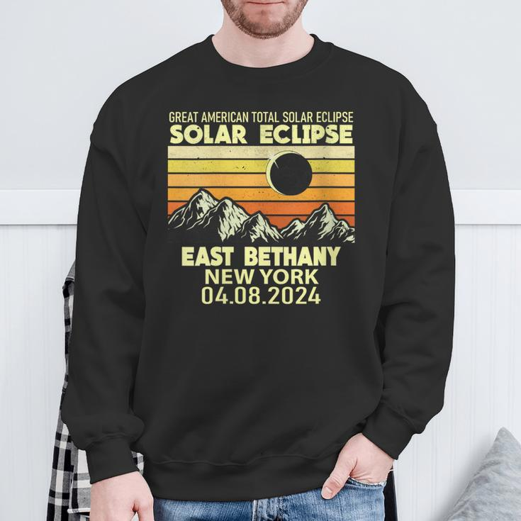 East Bethany New York Total Solar Eclipse 2024 Sweatshirt Gifts for Old Men