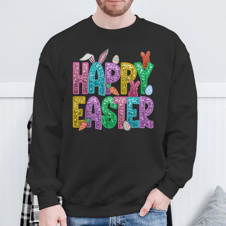 Easter Faux Sequin Bunny Sweatshirt Gifts for Old Men