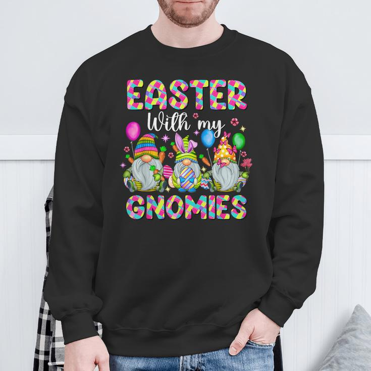 Easter With My Gnomies Happy Easter Gnomes Bunny Rabbit Girl Sweatshirt Gifts for Old Men