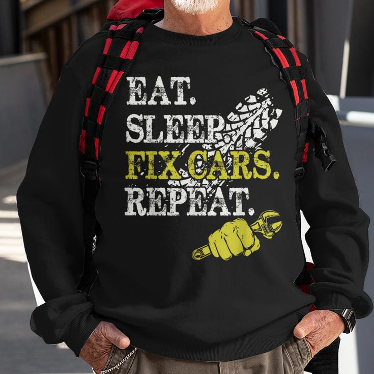 Eat Sleep Fix Cars Repeat Auto Mechanic Cars Lovers Sweatshirt Gifts for Old Men