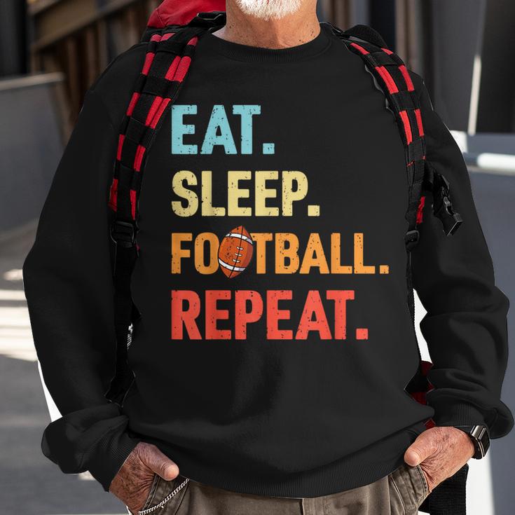 Eat Sleep Football Repeat Retro Football Player Coach Sweatshirt Gifts for Old Men