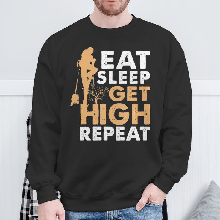 Eat Sleep Get High Repeat Arborist Sweatshirt Gifts for Old Men