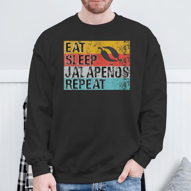 Eat Sleep Jalapenos Repeat Jalapeno Pepper Sweatshirt Gifts for Old Men