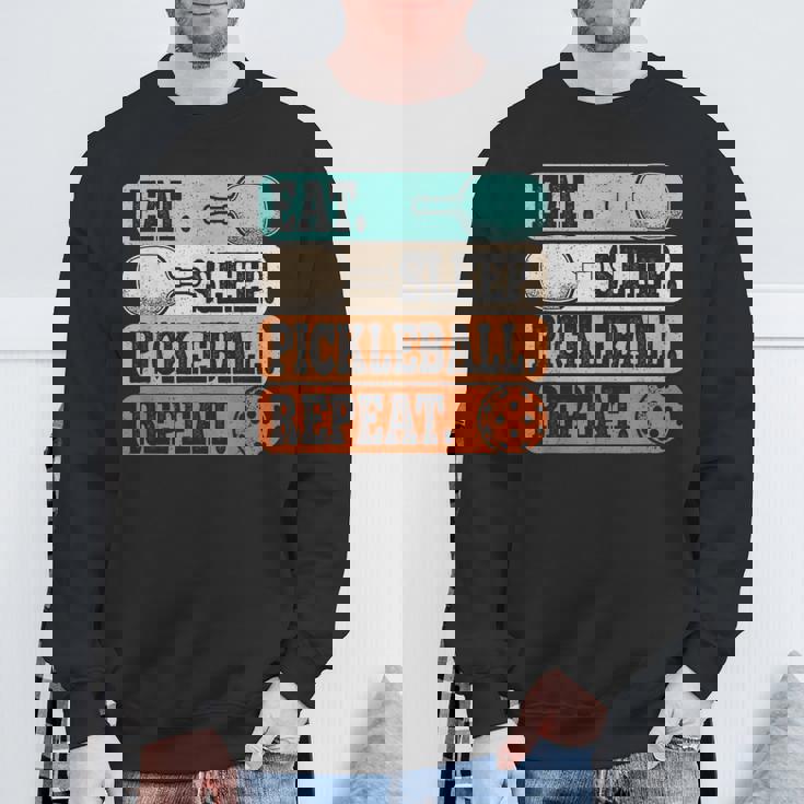 Eat Sleep Pickleball Repeat Pickleball Lover Retro Sweatshirt Gifts for Old Men