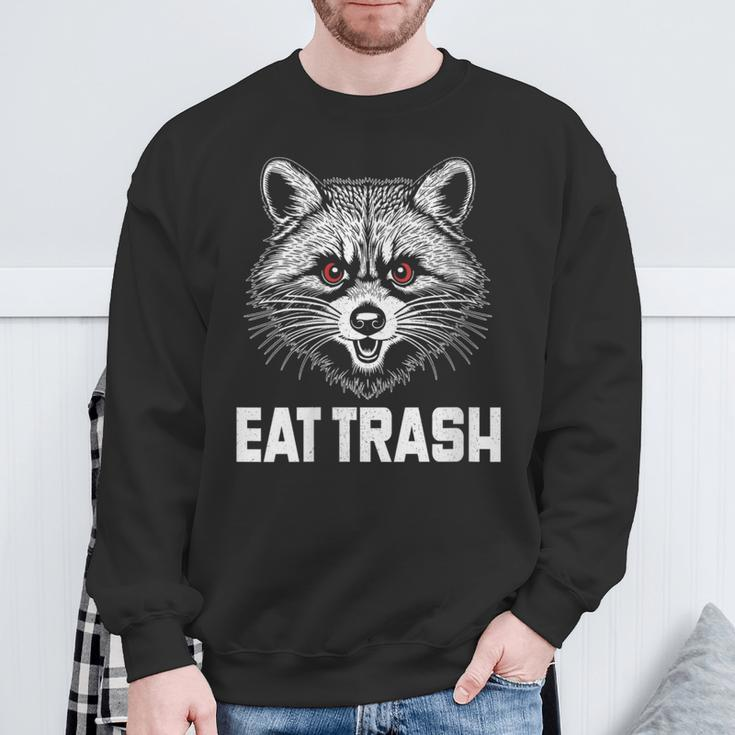 Eat Trash Raccoon Face Angry Raccoon Wild Animal Sweatshirt Gifts for Old Men