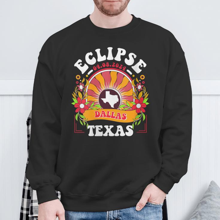 Eclipse 2024 Dallas Texas Total Solar Eclipse Sweatshirt Gifts for Old Men
