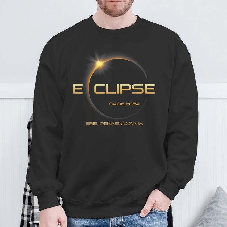 Eclipse 2024 Totality Eclipse Solar Erie Pennsylvania Sweatshirt Gifts for Old Men