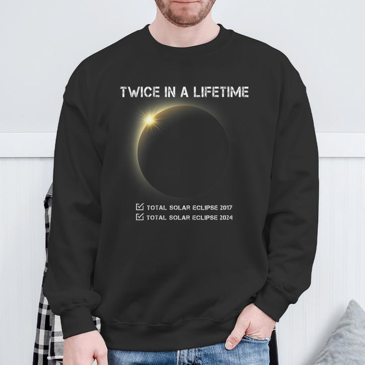 Eclipse 2024 Twice In A Lifetime Sweatshirt Gifts for Old Men