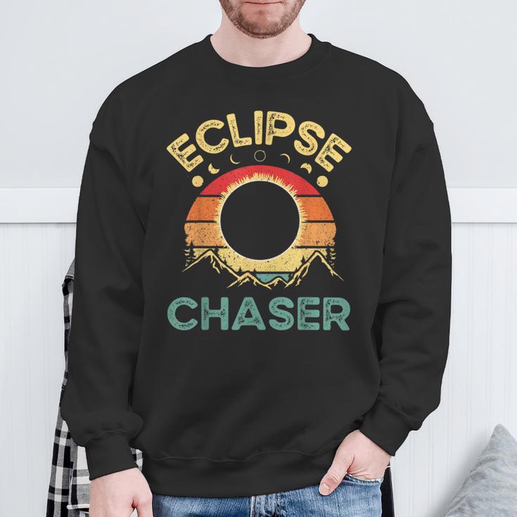 Eclipse Chaser Solar Eclipse April 2024 Total Eclipse Sweatshirt Gifts for Old Men