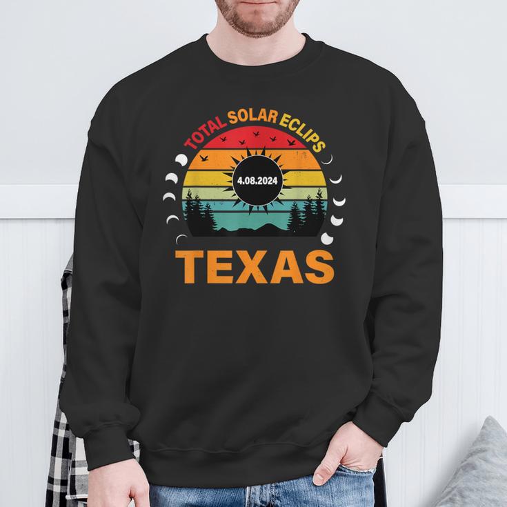 Eclipse Solar 2024 Texas Vintage Totality Texas Sweatshirt Gifts for Old Men