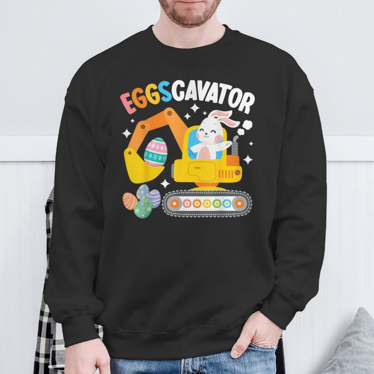 Eggscavator Easter Egg Hunt Construction Truck Toddler Boys Sweatshirt Gifts for Old Men