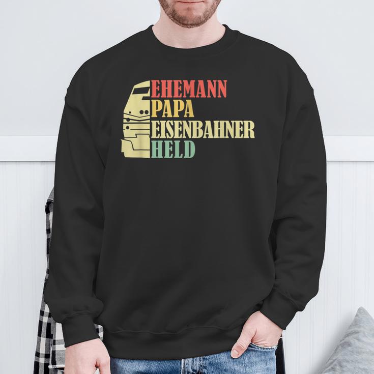 Ehemann Papa Eisenbahner Heldater Sweatshirt Geschenke für alte Männer