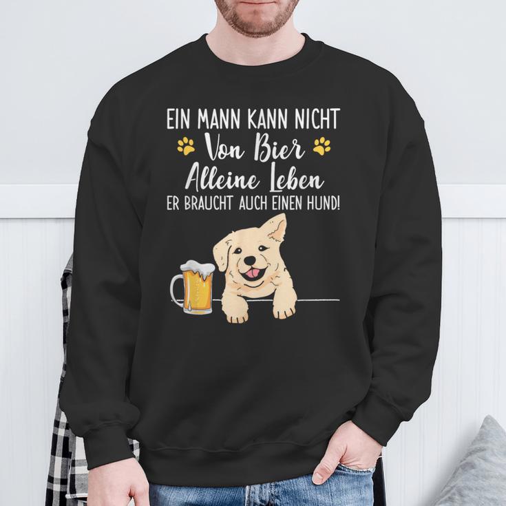 Ein Mann Kann Nichton Bier Alleine Leben Dog Dad Dog Sweatshirt Geschenke für alte Männer