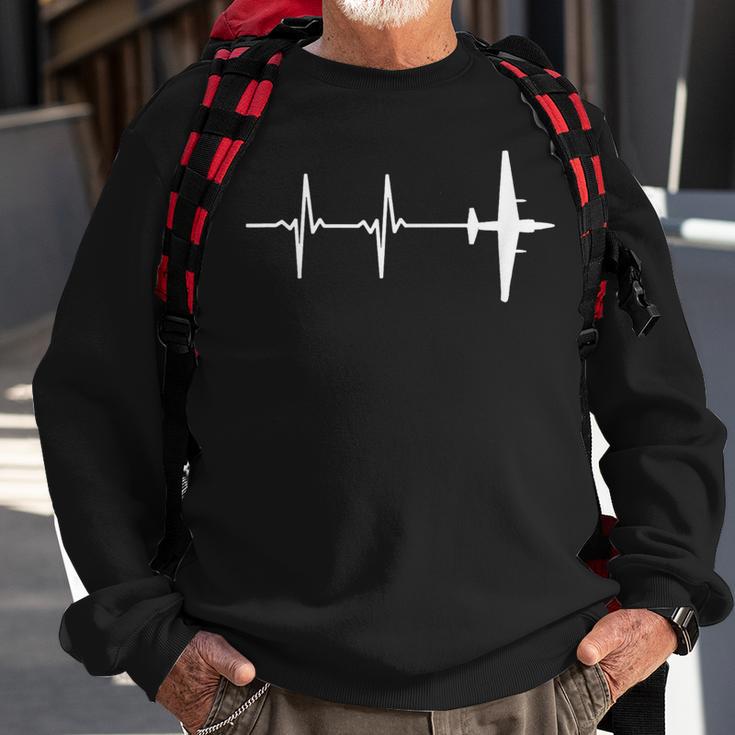 Ekg Heartbeat U-2 Dragon Lady Military Spy Plane Sweatshirt Gifts for Old Men