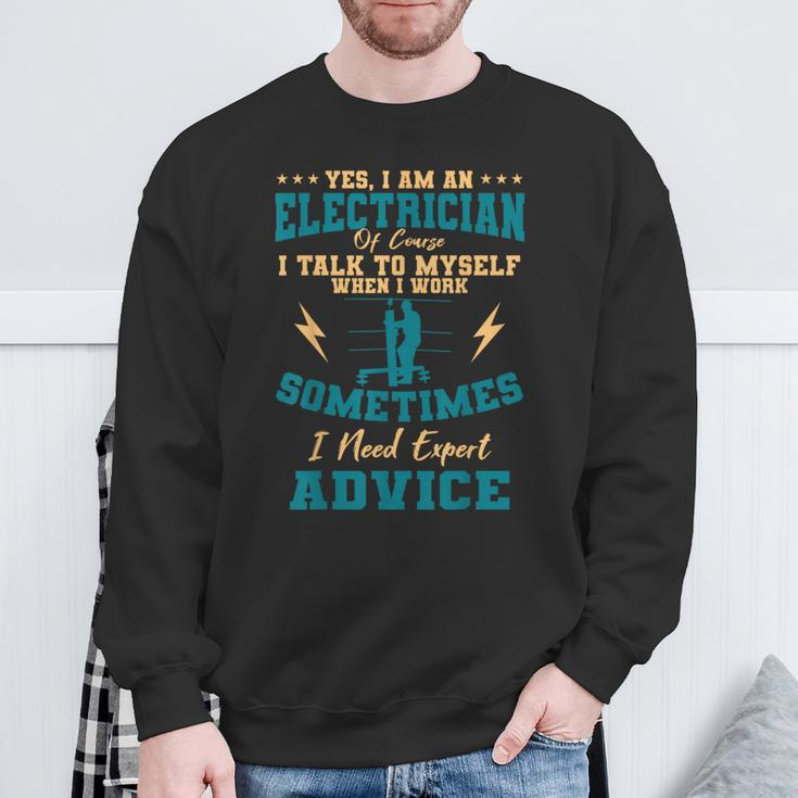 Electrician Electricity Lineman Wiring Electrical Engineer Sweatshirt Gifts for Old Men