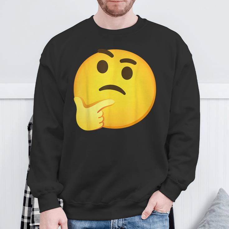 Emoticon Thinking Face Thinker Sweatshirt Gifts for Old Men