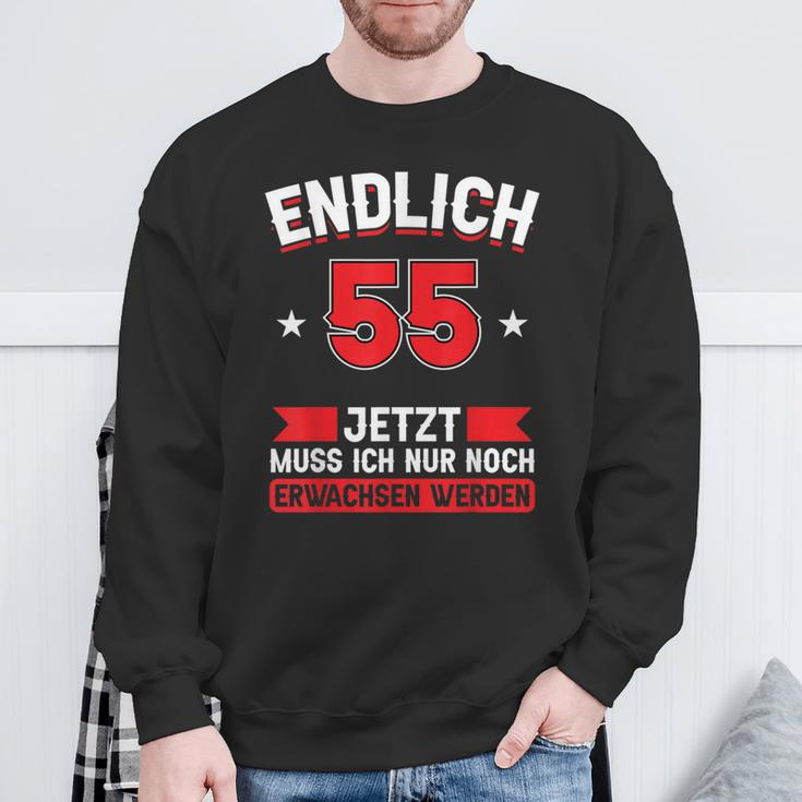 Endlich 55 Jetzt Nur Noch Erwachsen Werden Werden 55 German Sweatshirt Geschenke für alte Männer