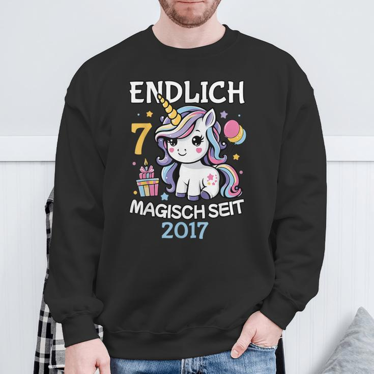 Endlich 7 Magisch Seit 2017 Sweatshirt Geschenke für alte Männer