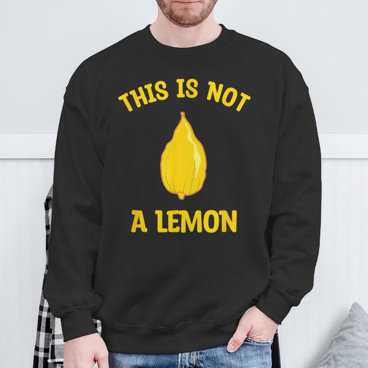 Etrog This Is Not A Lemon Happy Sukkot Four Species Jewish Sweatshirt Gifts for Old Men