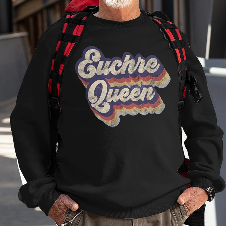 Euchre Queen Euchre Card Game Player Vintage Euchre Sweatshirt Gifts for Old Men