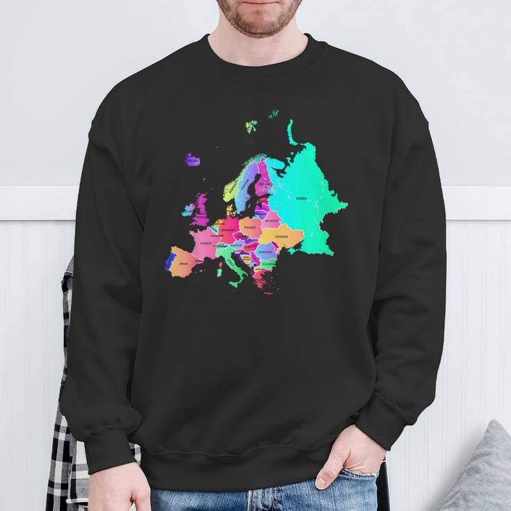 Europe Political Map With Boundaries And Countries Names Sweatshirt Gifts for Old Men
