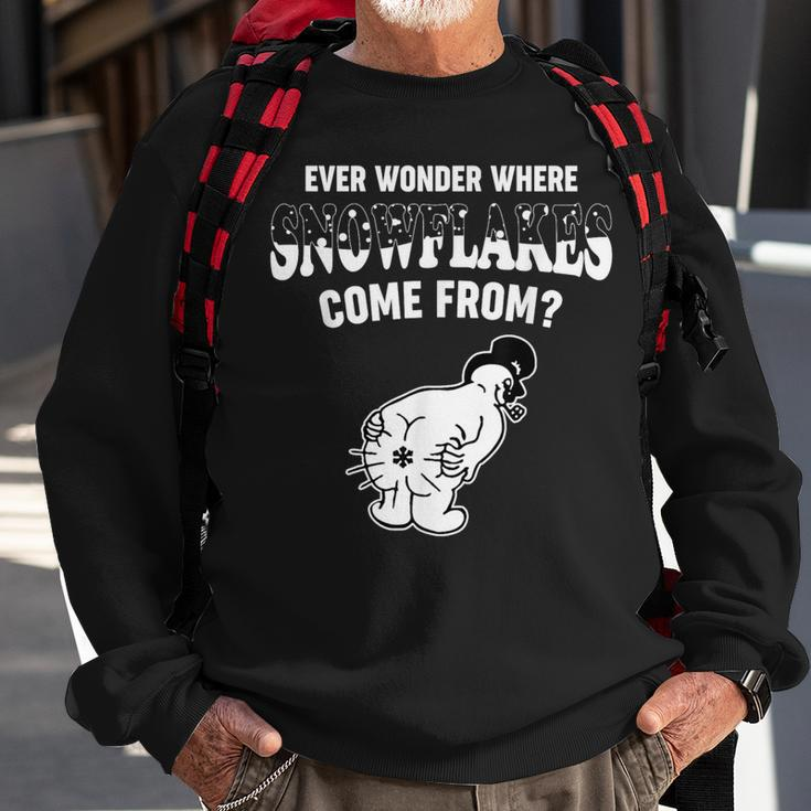 Ever Wonder Where Snowflakes Come From Christmas Sweatshirt Gifts for Old Men
