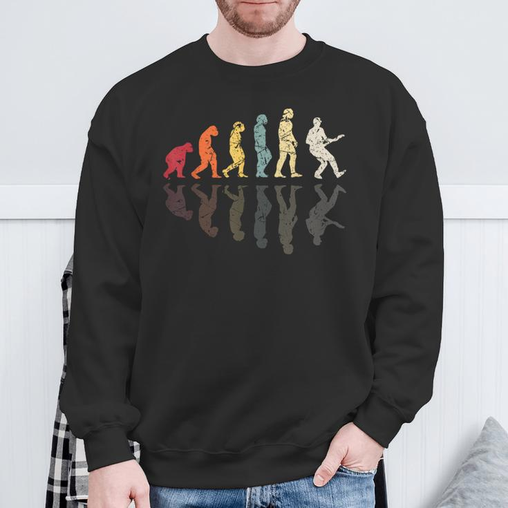 Evolution Of Man Guitar Band Retro Vintage Guitarist Sweatshirt Gifts for Old Men