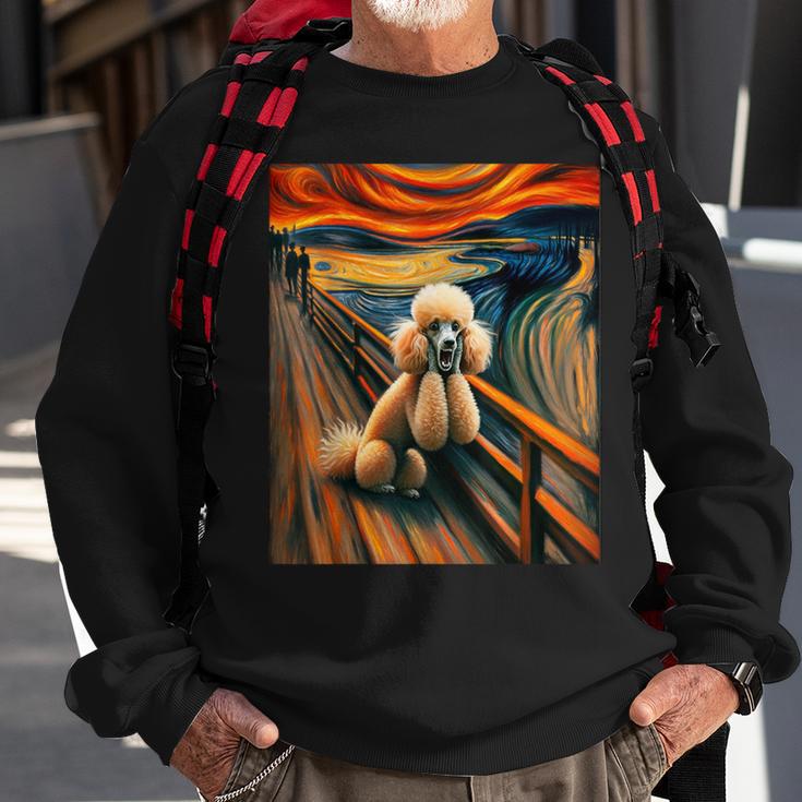 Expressionist Artsy Poodle Dog Artistic Poodle Sweatshirt Gifts for Old Men