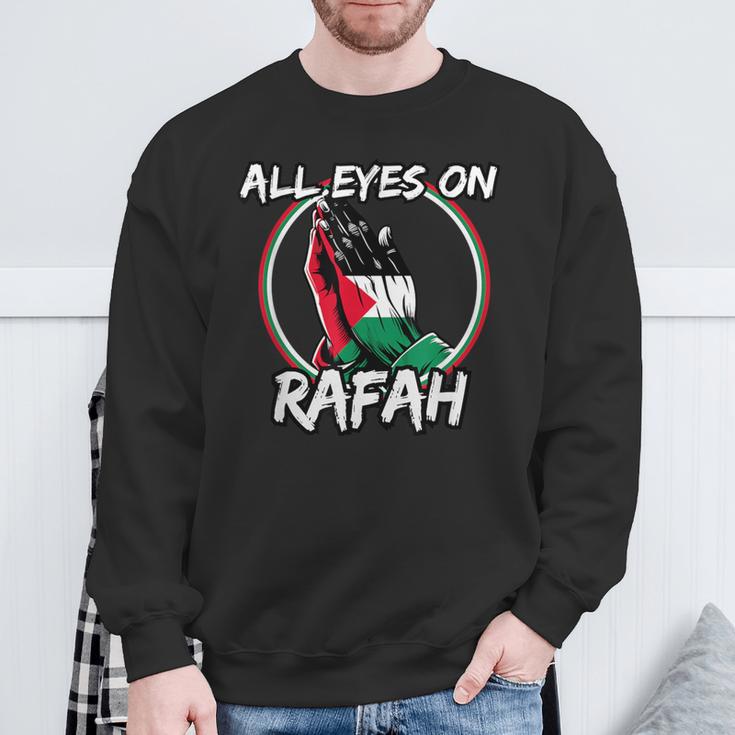 All Eyes On Rafah Betende Hände Palestina Flagge Sweatshirt Geschenke für alte Männer