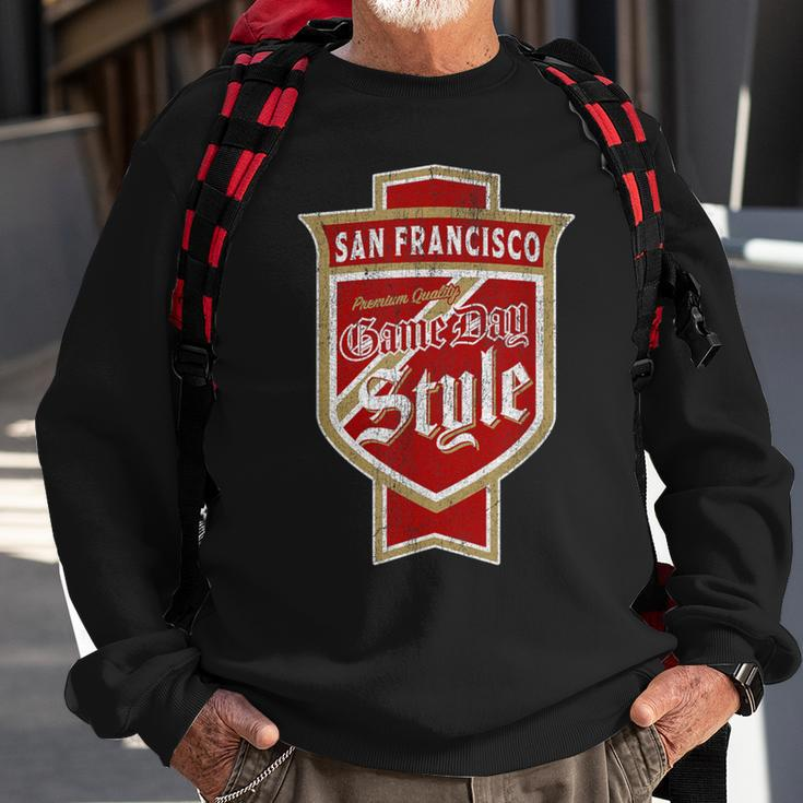Faded San Francisco Sunday Bay Area Faithful Beer Label Sweatshirt Gifts for Old Men
