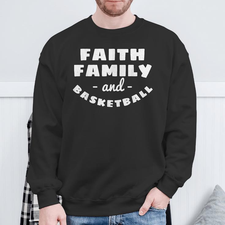 Faith Family Basketball Team Sport Christianity Sweatshirt Gifts for Old Men